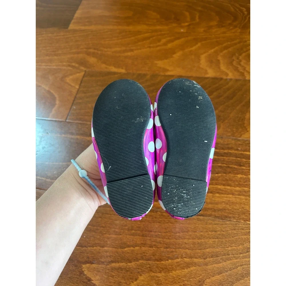 Disney Baby Minnie Mouse Pink Polka Dot Ballet Flats Toddler Girls Size 5